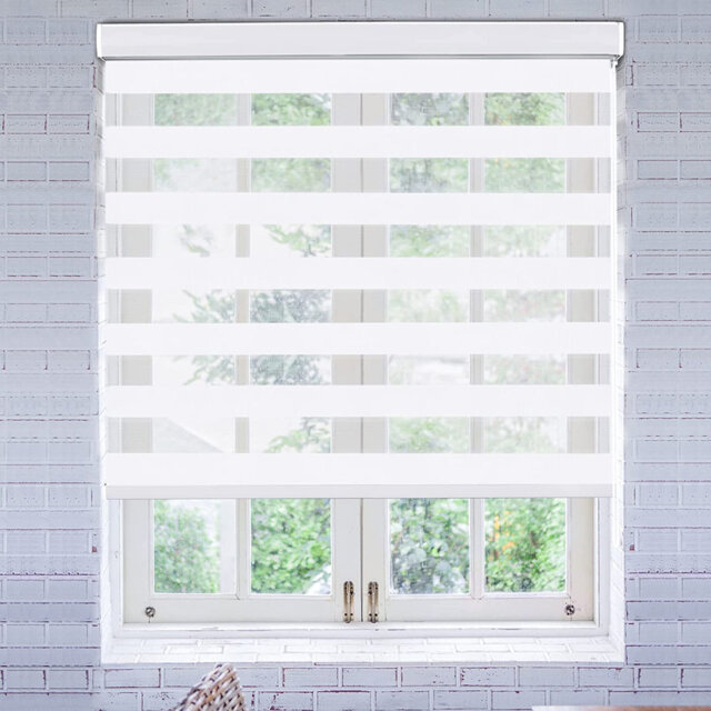 Dual Layer Day & Night Zebra Roller Shade – Light Filtering Window Blind
