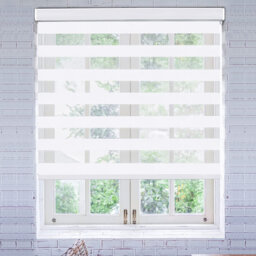 Dual Layer Day & Night Zebra Roller Shade – Light Filtering Window Blind