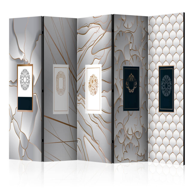 225cm W x 172cm H 5 - Panel Wood Folding Room Divider