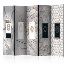225cm W x 172cm H 5 - Panel Wood Folding Room Divider