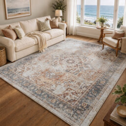 Saylor Machine Washable Traditional Boho Burnt Orange Runner Rug