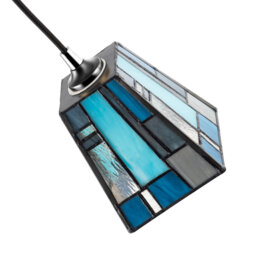 13cm H Glass Square Pendant Shade ( No Direct Attachment Method ) in Blue