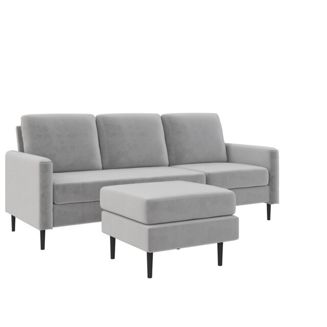 Burrough 206Cm Velvet Square Arm Commercial Use Sofa