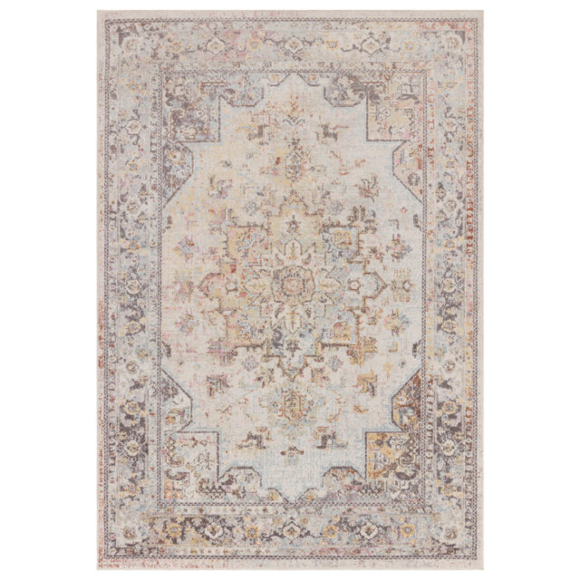 Cream Traditional Persian Bordered Abstract Floral Easy To Clean Rug For Dining Room