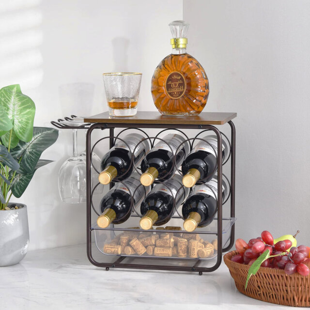 Wayfair Wine Holder Aivo Bottle Tabletop Wine Bottle Rack In Brown