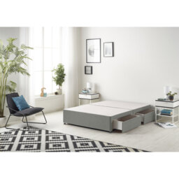 Dennishia Linen Fabric Divan Base with Optional Drawers