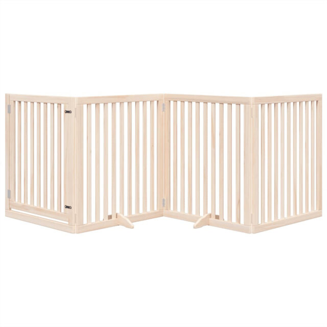 Archie & Oscar Dog Gate With Door Foldable 4 Panels 320 Cm Poplar Wood
