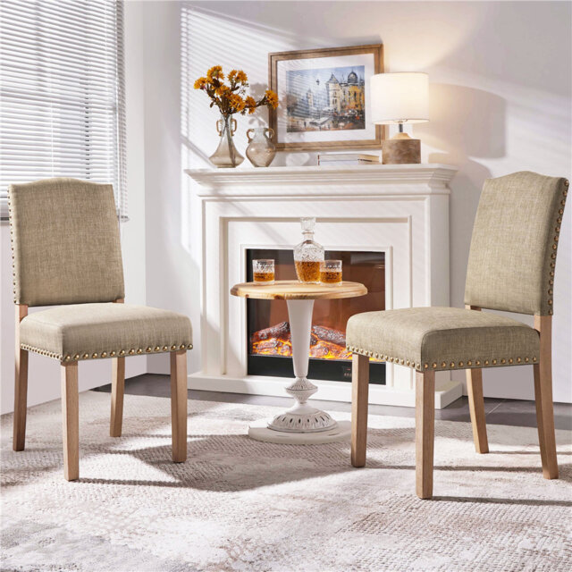 color 50.5cm H Rubberwood Leg Upholstered Side Chair