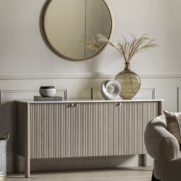 Nasyah Solid Wood and Marble Top Sideboard 152 cm