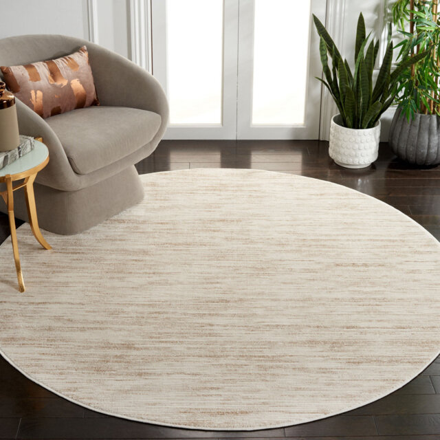 Machine Woven Cotton Ivory/Beige Rug