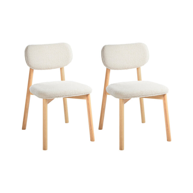 Set of 2 Dining Chairs MILLS Boucle
