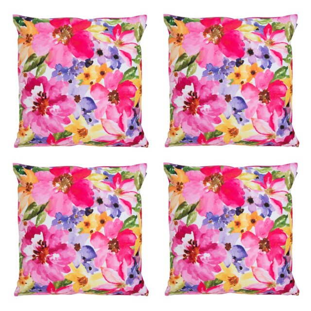 Watercolour Floral Cushion 43X43cm (Set Of 4)