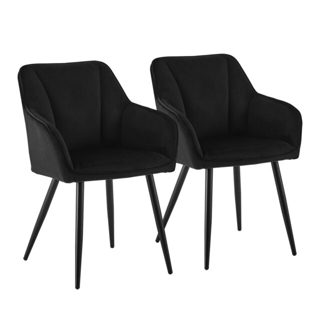 Dining Room Chairs Set Of 2, Velvet Kitchen Chairs Upholstered Chair Armrest Chair, Metal Legs,Blue