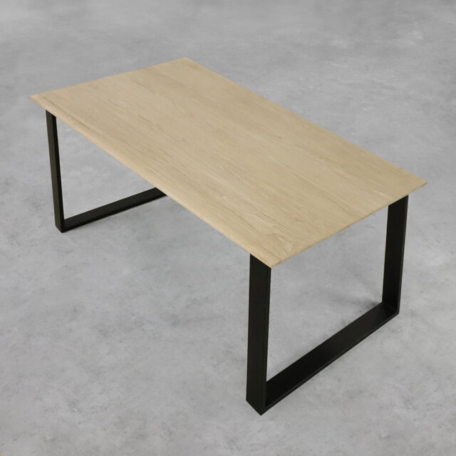 Brinegar Oak Metal Base Dining Table