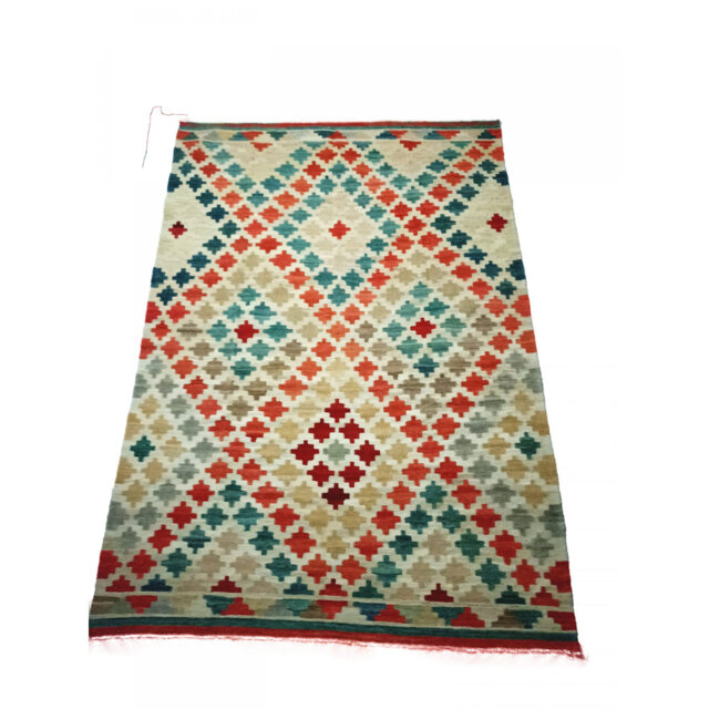 Ranson Loribaft Handmade Kilim Wool Blue/Red/Grey Rug
