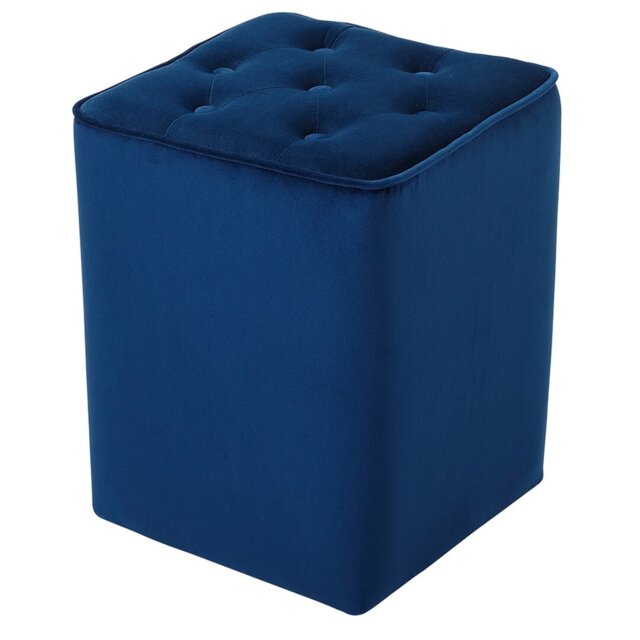 Hepler 40cm Wide Velvet Tufted Square Solid Colour Pouffe Ottoman