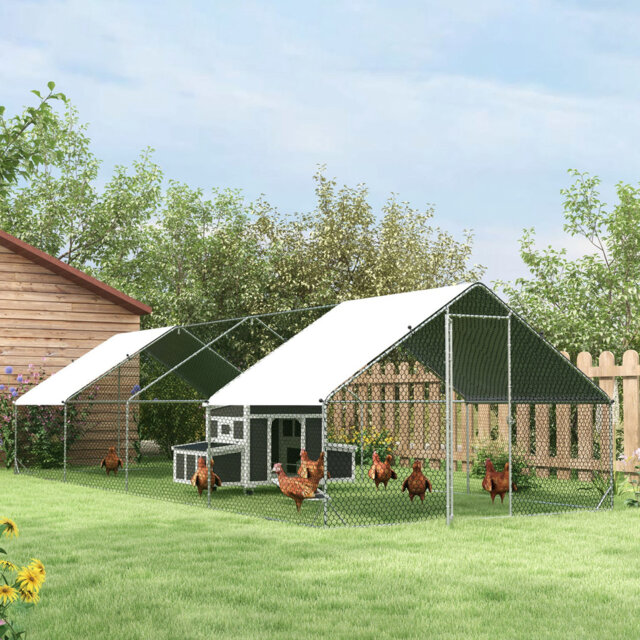 Chicken Run Galvanised Heavy Duty Walkin Chicken Coop 3x8x2m