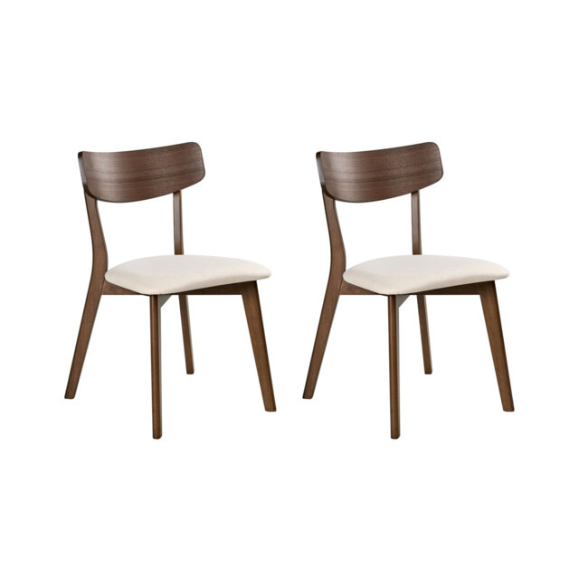 Set of 2 Dining Chairs HOPE Wood Dark Brown/ Green