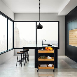 Eginhard Solid Wood Kitchen Cart