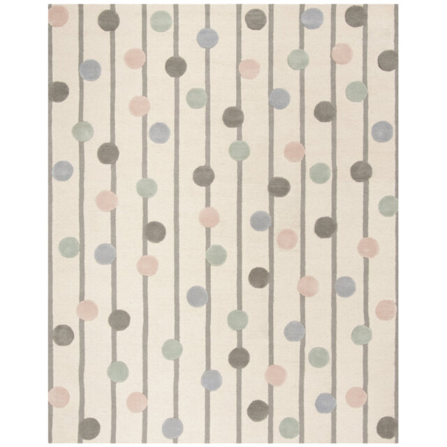 Kids Hand Tufted Area Rug In Ivory / Multi