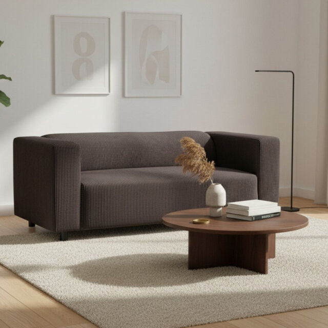 Clarkson Sofa Couch 3 Seater Beige Modern Cubist Living Room Modern Accent Lounge