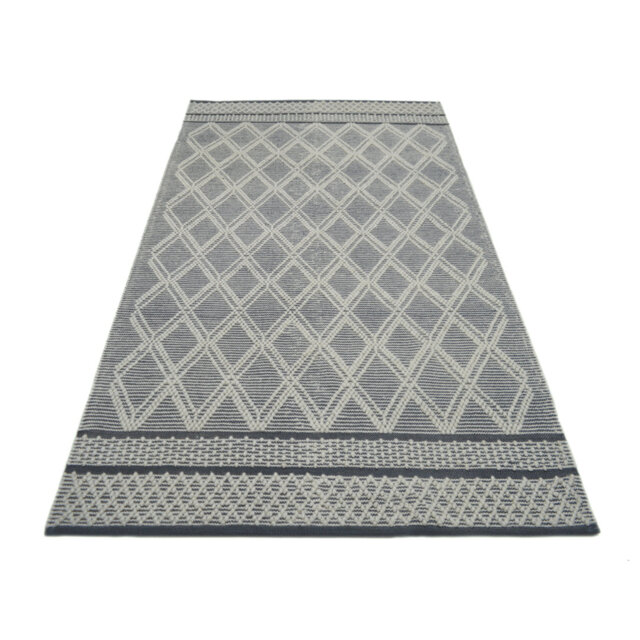 Mieve Luxury Wool Diamond Pattern Hand Woven Area Rug - Modern Geometric Design