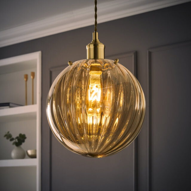 Chessy 25cm H x 25cm W Glass Globe Lamp Shade ( Clip On ) Yellow