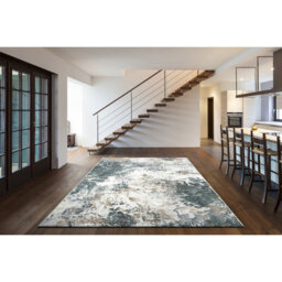 Abbingt Machine Woven Blue Indoor Rug