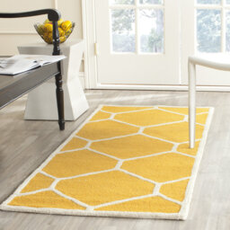 Sadowa Hand-Tufted Gold/Ivory Area Rug