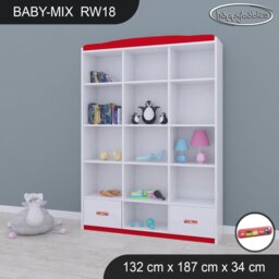 Baby Mix 132Cm Kids Bookcase Cube Unit