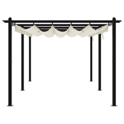 Garden Gazebo With Retractable Roof Aluminium