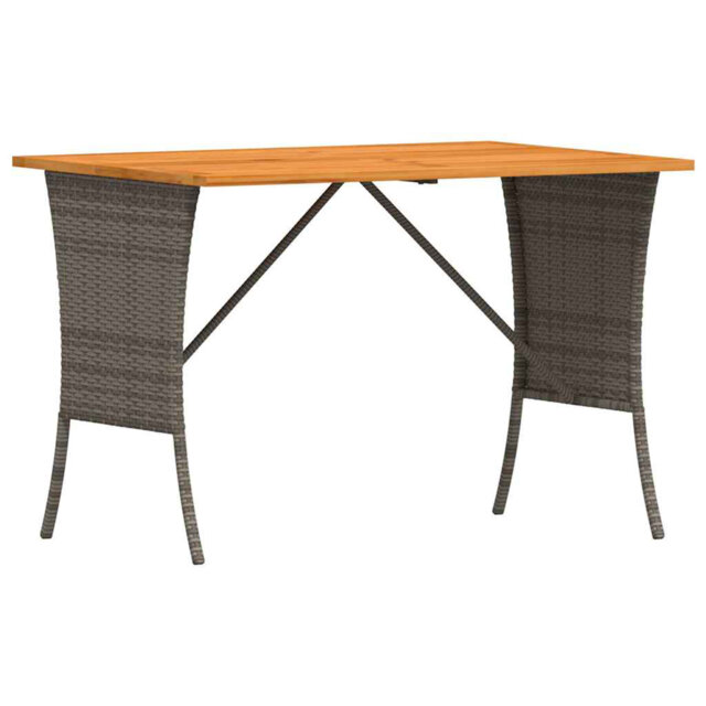 Garden Table With Acacia Wood Top 105X75x72 Cm Poly Rattan