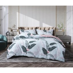 Delania Satin Floral Duvet Cover Set with Pillowcases Included