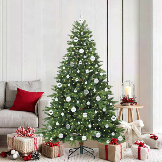 Artificial Christmas Tree with 300 LEDs Green PE and PVC