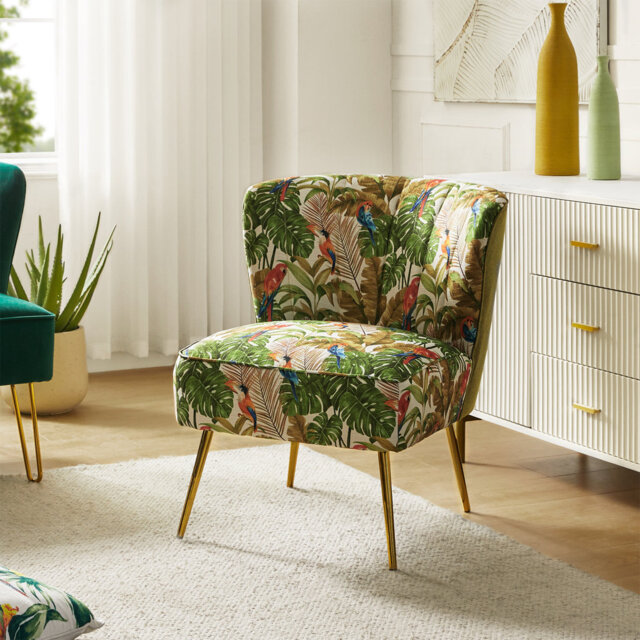 Amata Wooden Upholstery Armless Accent Chair