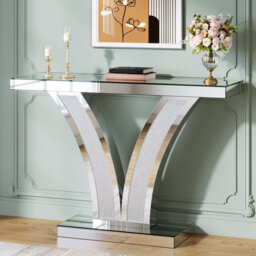 100cm Glass Top Console Table