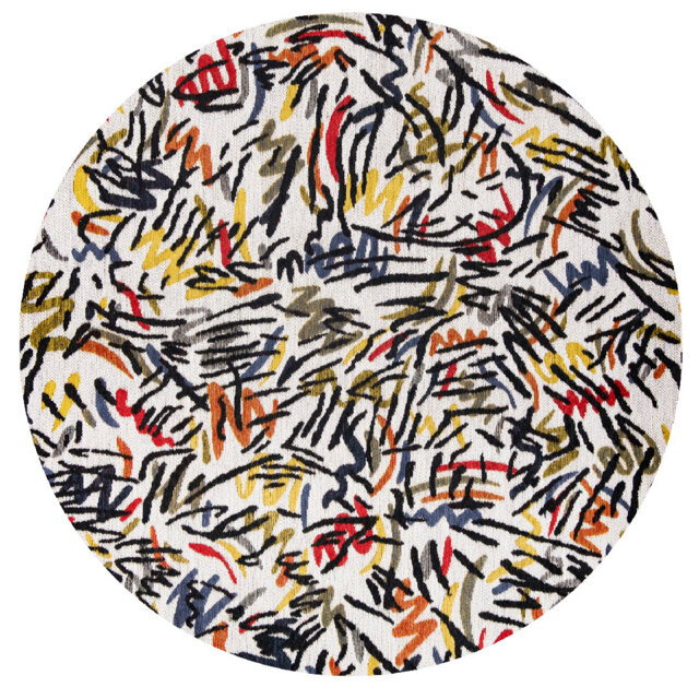 Flatweave White/Yellow/Red Rug