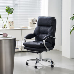 Office Desk Chairs With Foot Rest, Fully Reclining Ergonomic Executive Office Chair With Armrests, High Back Comfy Swivel Computer Chair With Wheels A