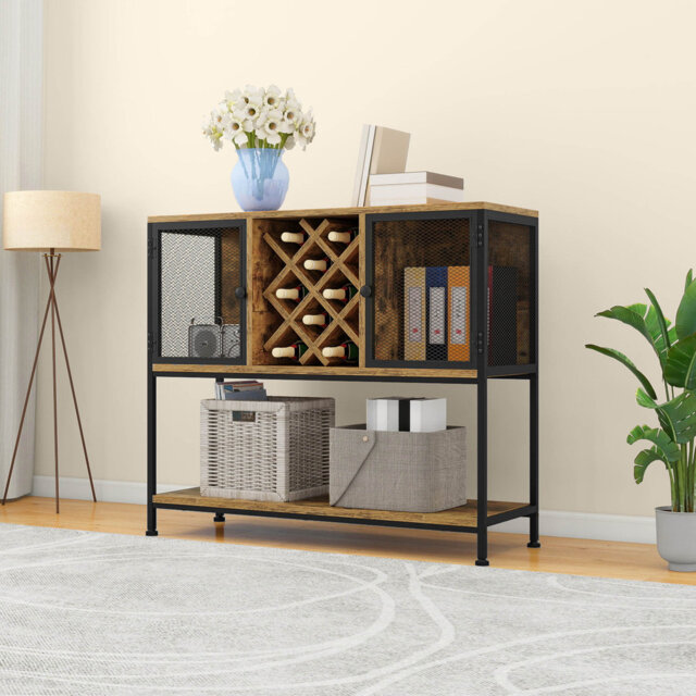 Borough Wharf 100Cm W Buffet Wine Cabinet, Sideboards for Living Room, Dining Room, Kitchen Cabinet