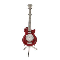 Analogue Metal Tabletop Clock in Red