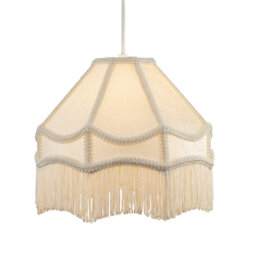 19cm H Velvet Empire Lamp Shade ( No Direct Attachment Method ) in White