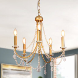 Crystal Chandeliers Imitation Copper Color Classic K9 Crystal Chandelier Creative Living Room Bedroom Art Decoration Lamp Indoor Home Lighting Fixture