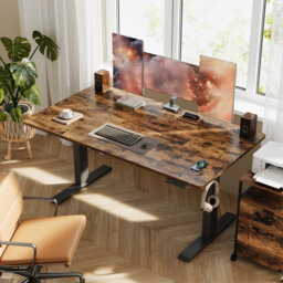 Adjustable Metal Base Standing Desk with Power Outlet
