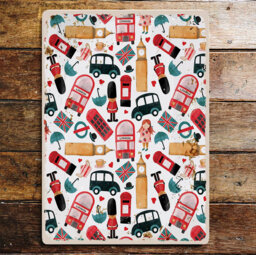 London Watercolor Pattern British England Wall Décor
