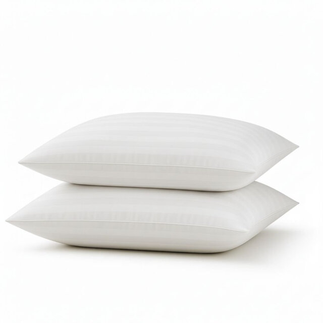 MHG Living Ultra Striped Pillow – Breathable Microfibre Cover Bed Pillows