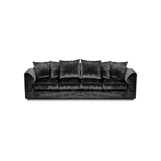 100% Crushed Velvet 4 Seater Sofa Upholstered Living Room Set