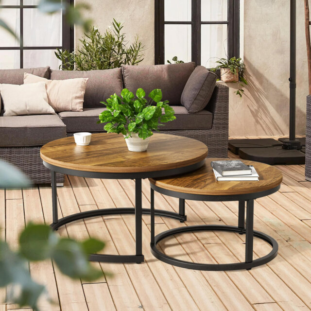 Round Nesting Coffee Table Set of 2 by Wayfair | ufurnish.com