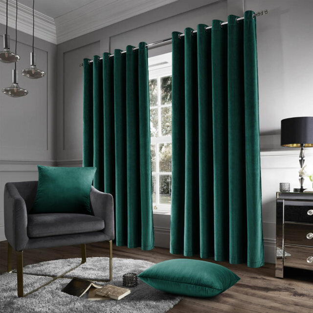 Stockholm Heavy Crushed Velvet Eyelet Sheer Curtains