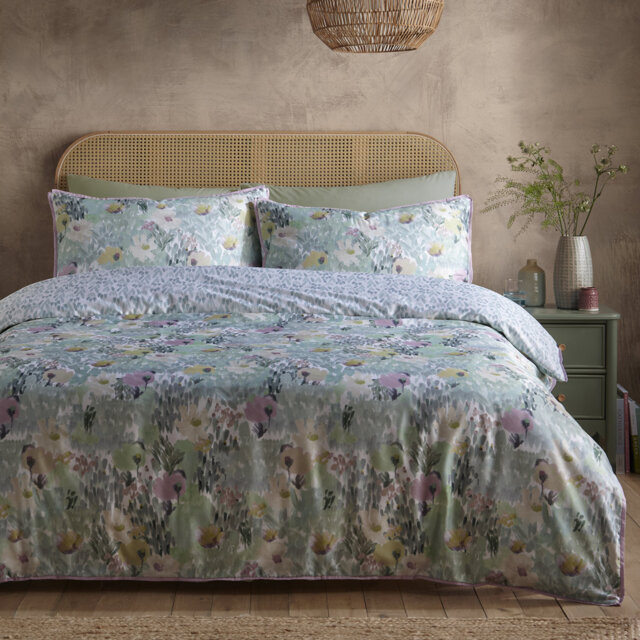 Abstract Floral Cotton Floral Duvet Cover Set
