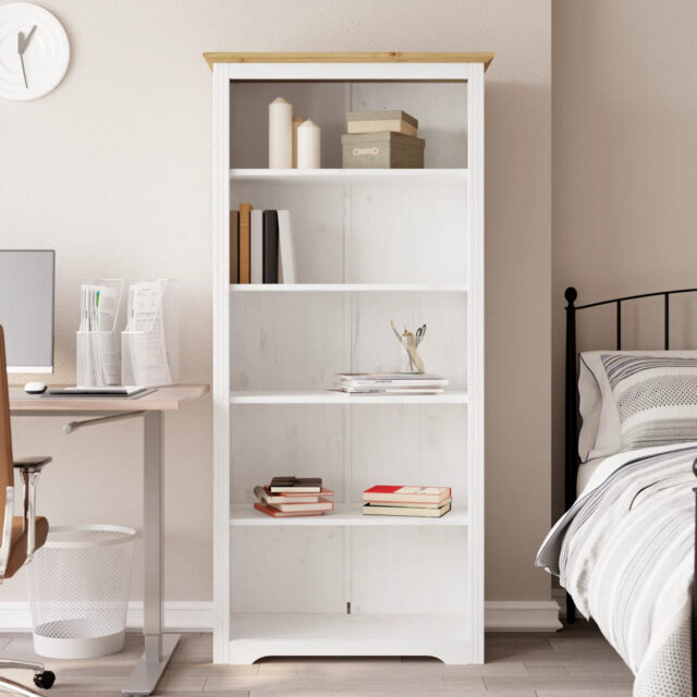"Bodo Bookcase ""BODO"" 82x40x173 cm Solid Wood Pine 5-Tier"